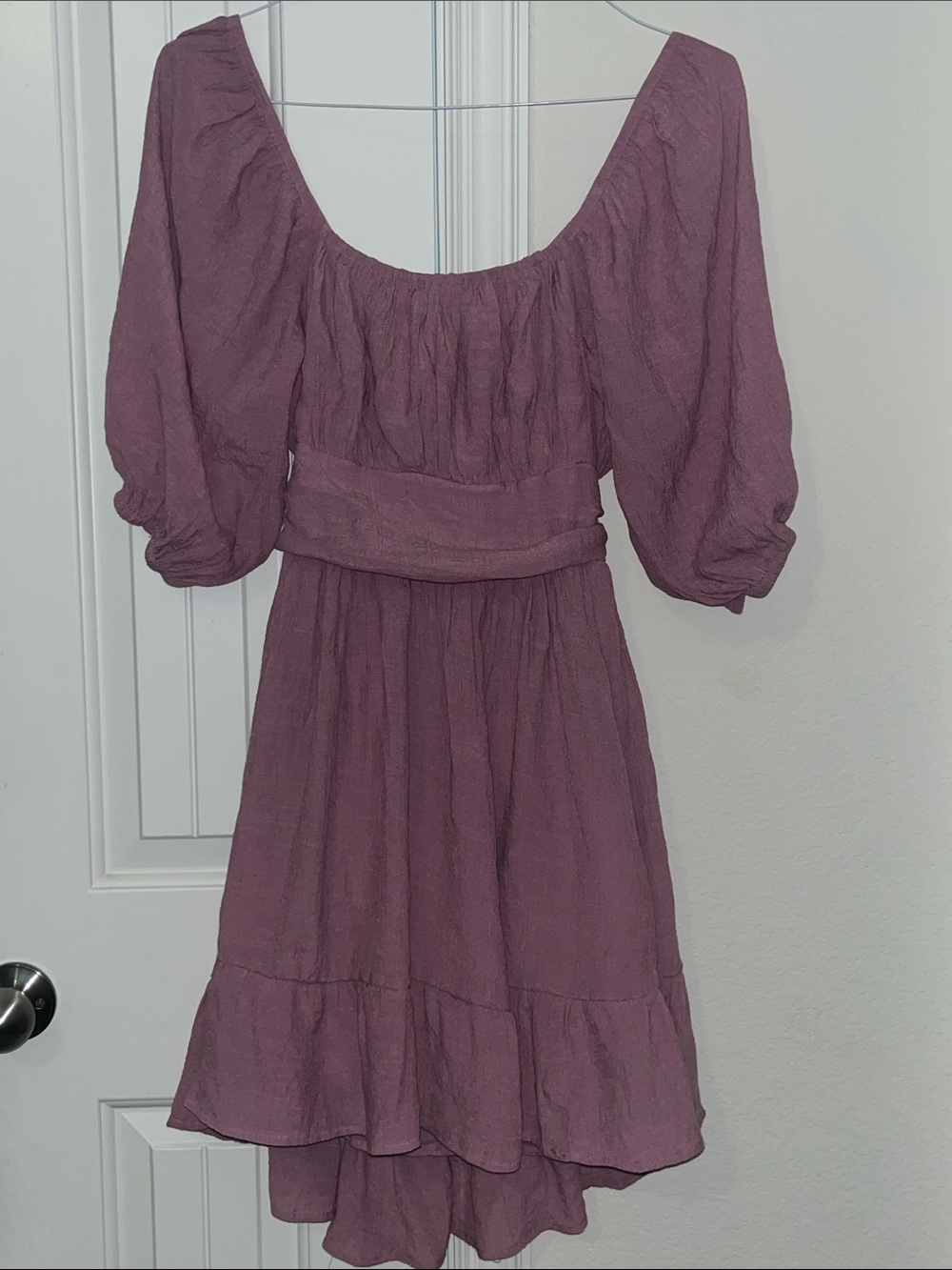 Lavender:lilac colored dress with open back cut out. Fits like S/M (stretch)